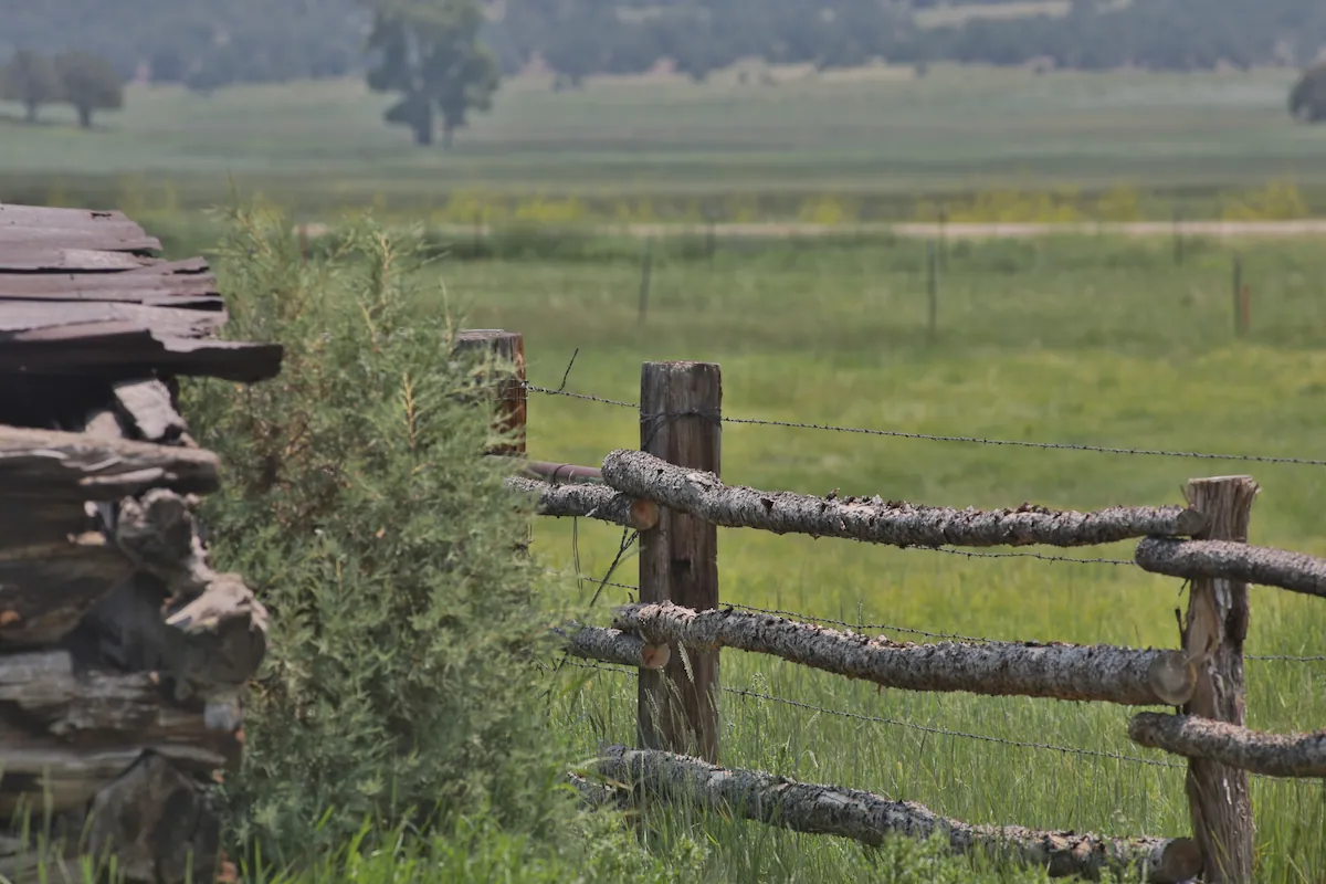 Old fence on a an old farm